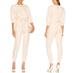 NWT! Something Navy Lounge Jumpsuit in Oatmeal